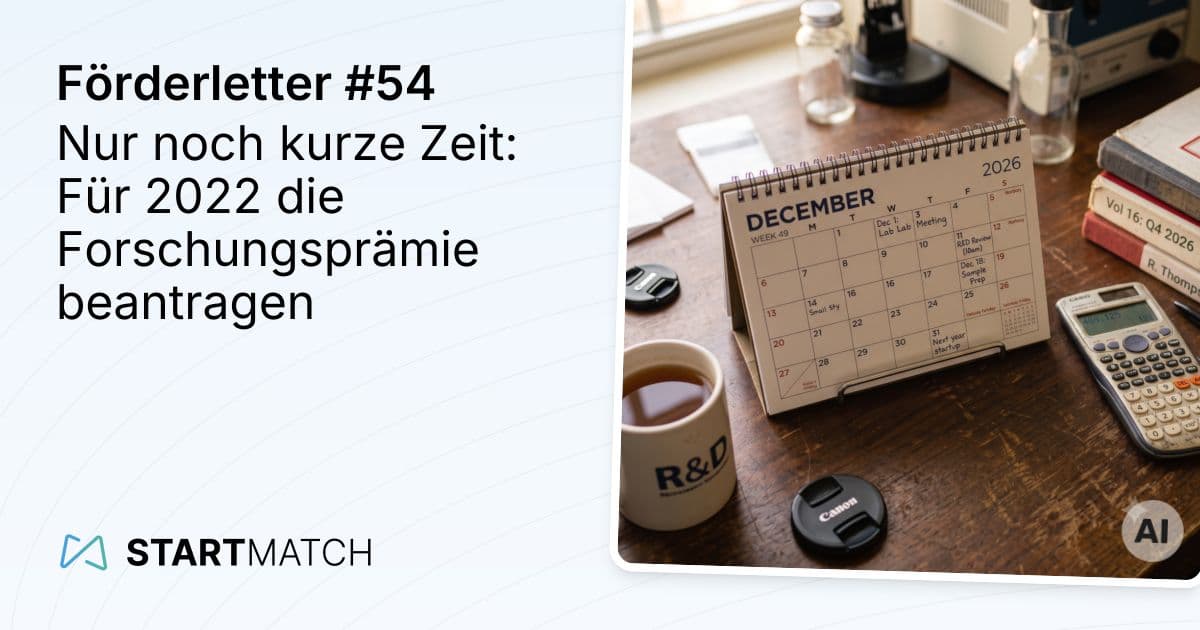 Nur noch kurze Zeit: Für 2022 die Forschungsprämie beantragen